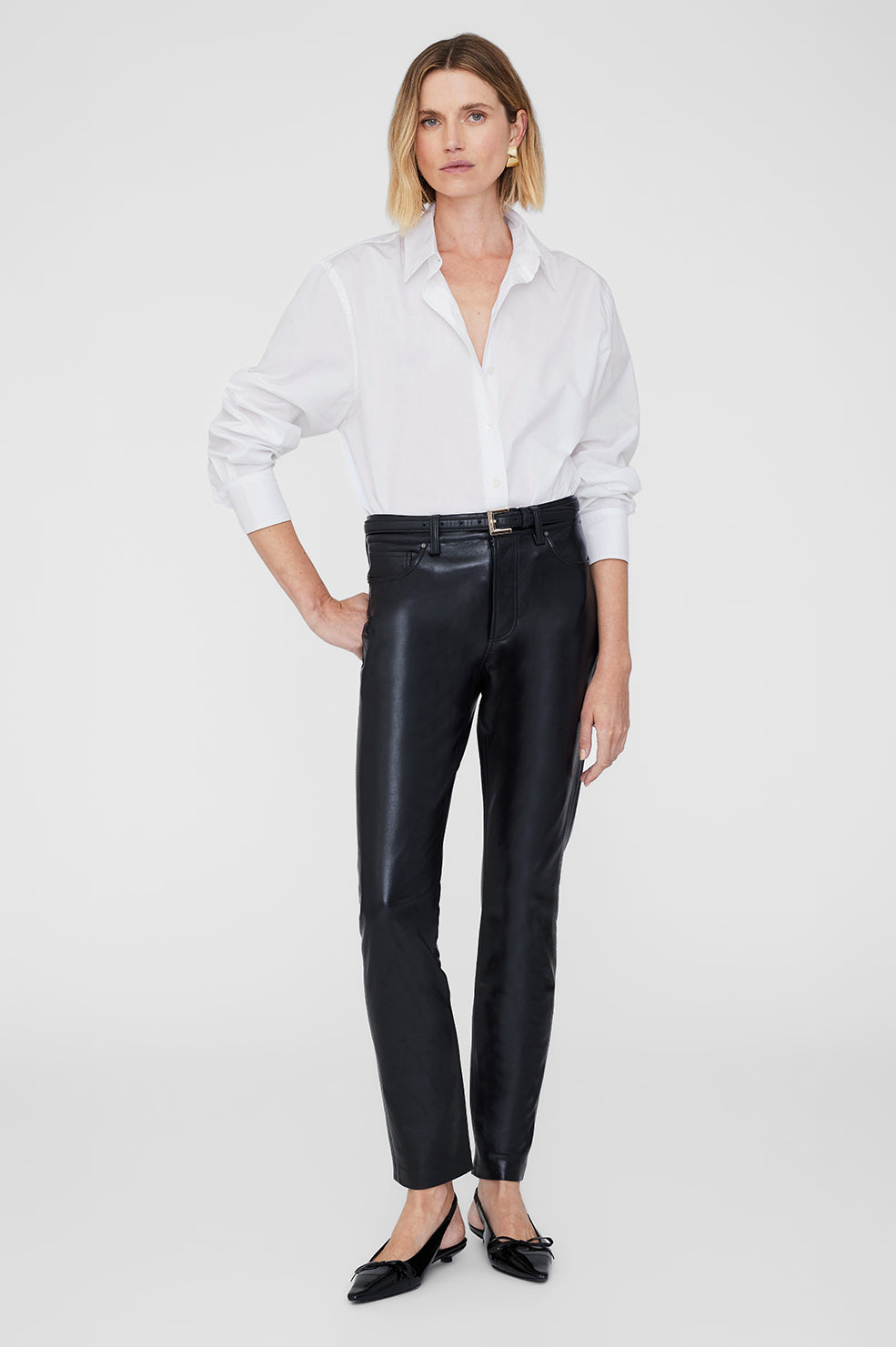 ANINE BING Bruno Pant - Black Recycled Leather