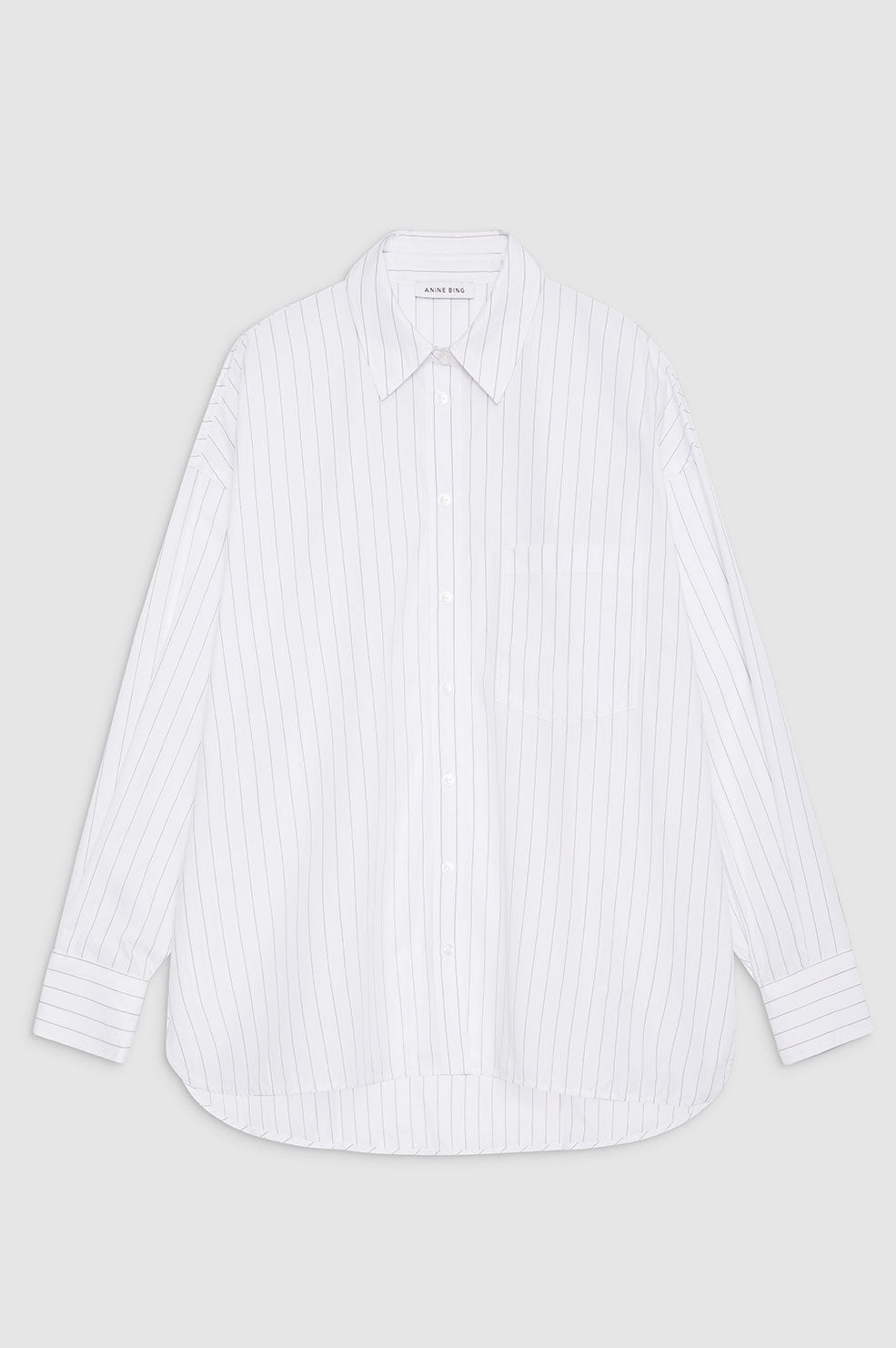 ANINE BING Chrissy Shirt White And Taupe Stripe ANINE BING EU