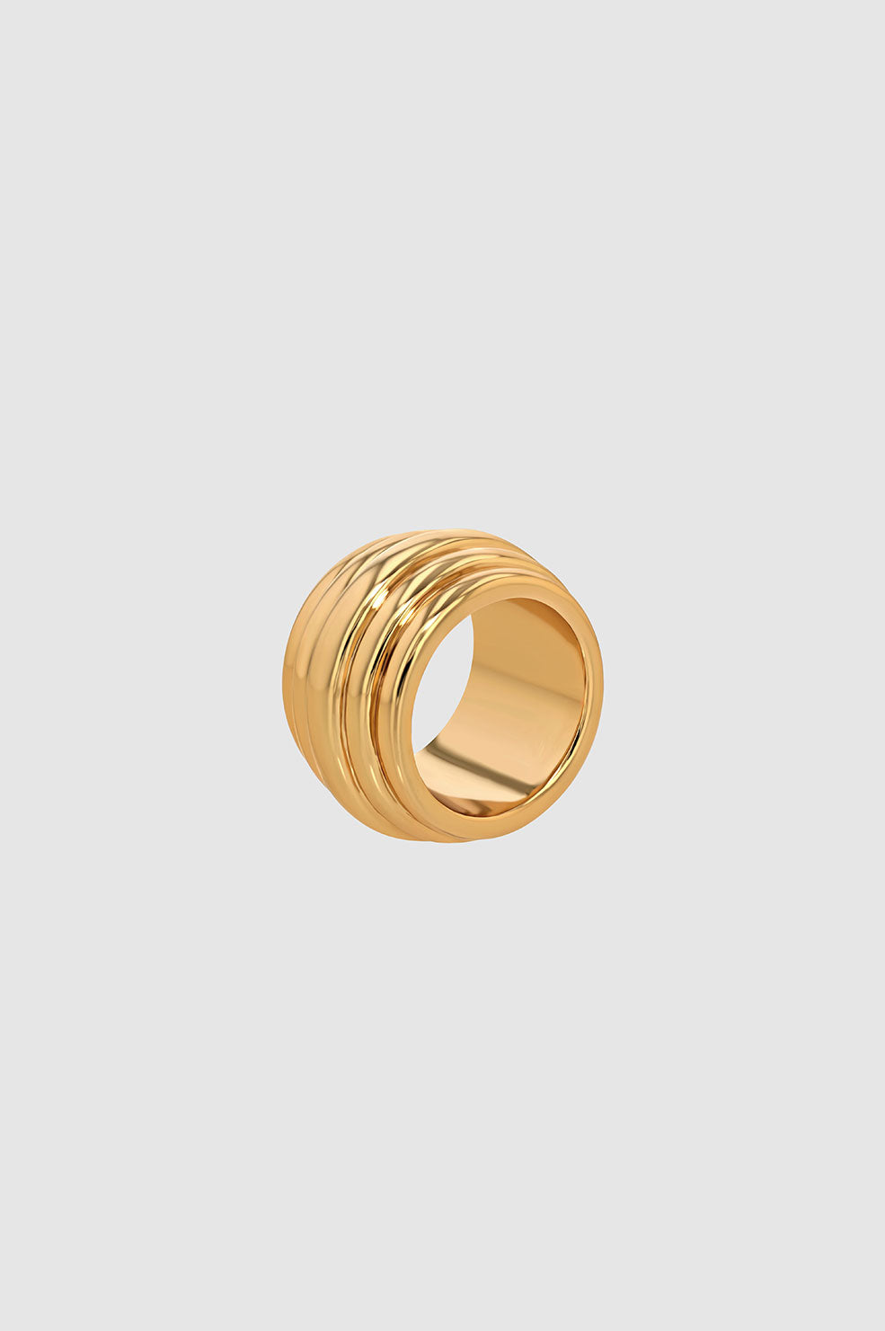 ANINE BING Chunky Ribbed Ring - Gold