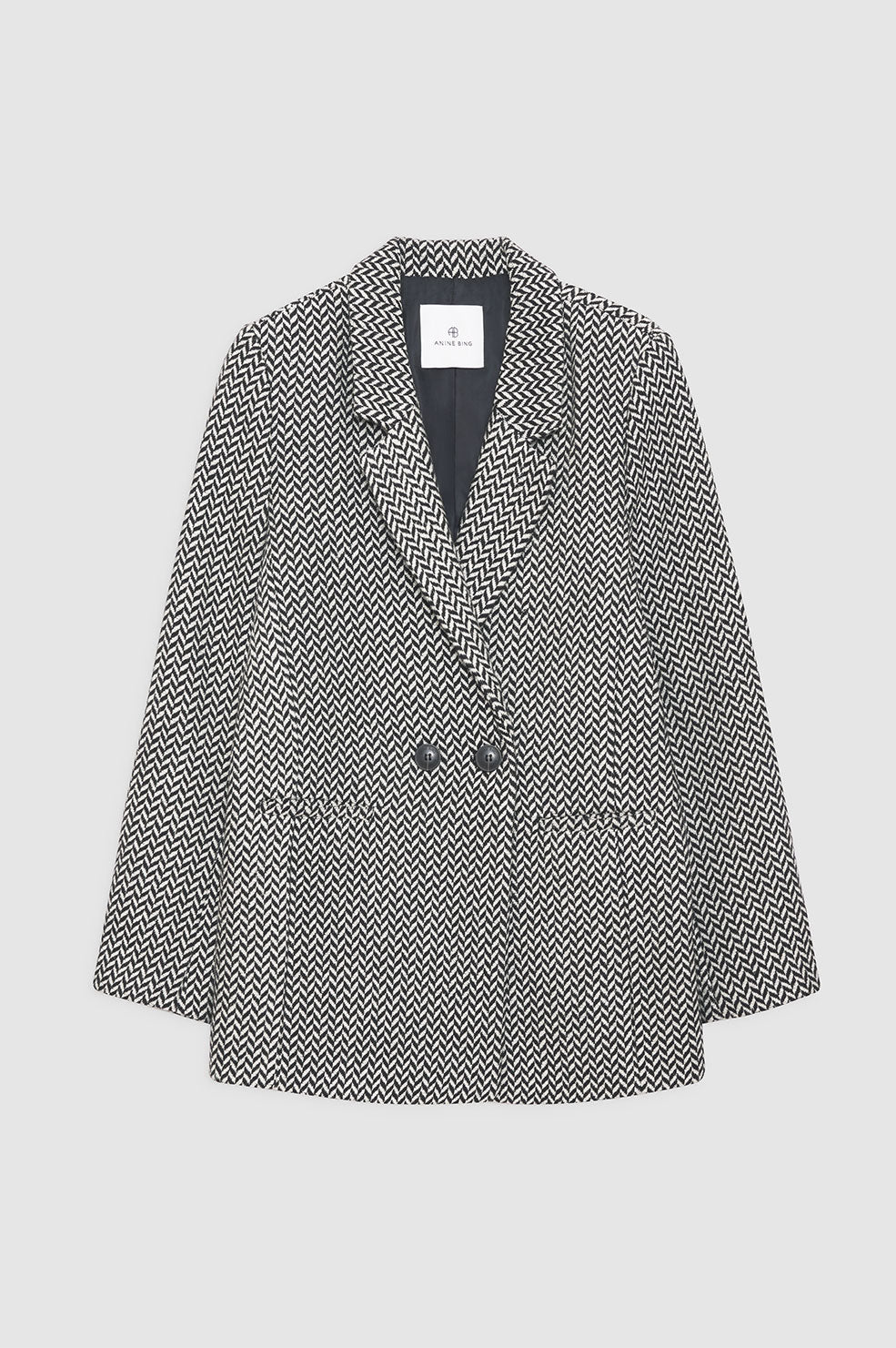 Fishbone Blazer - Black And Off White