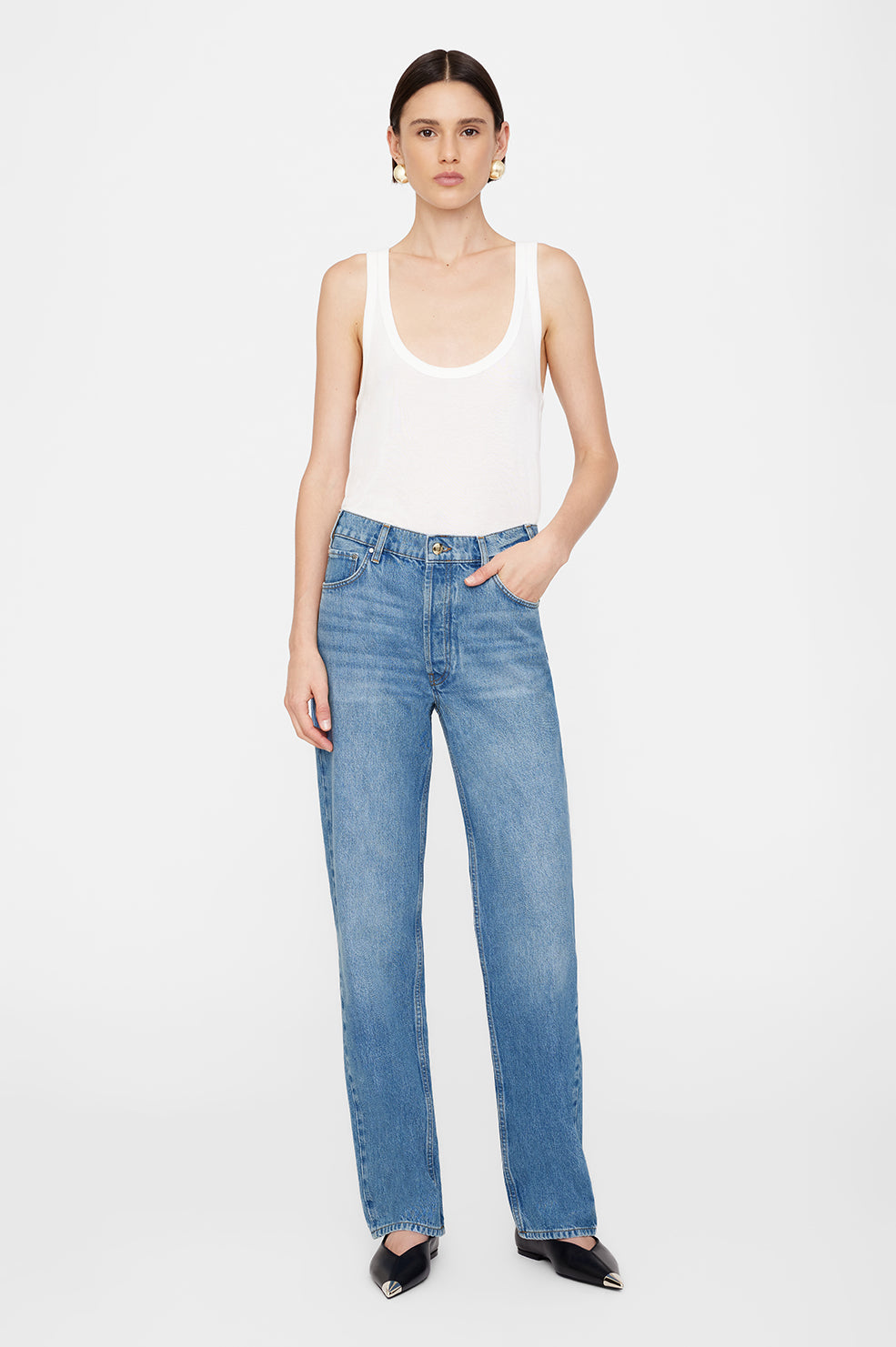 ANINE BING Gavin Long Jean - Atlantic Blue