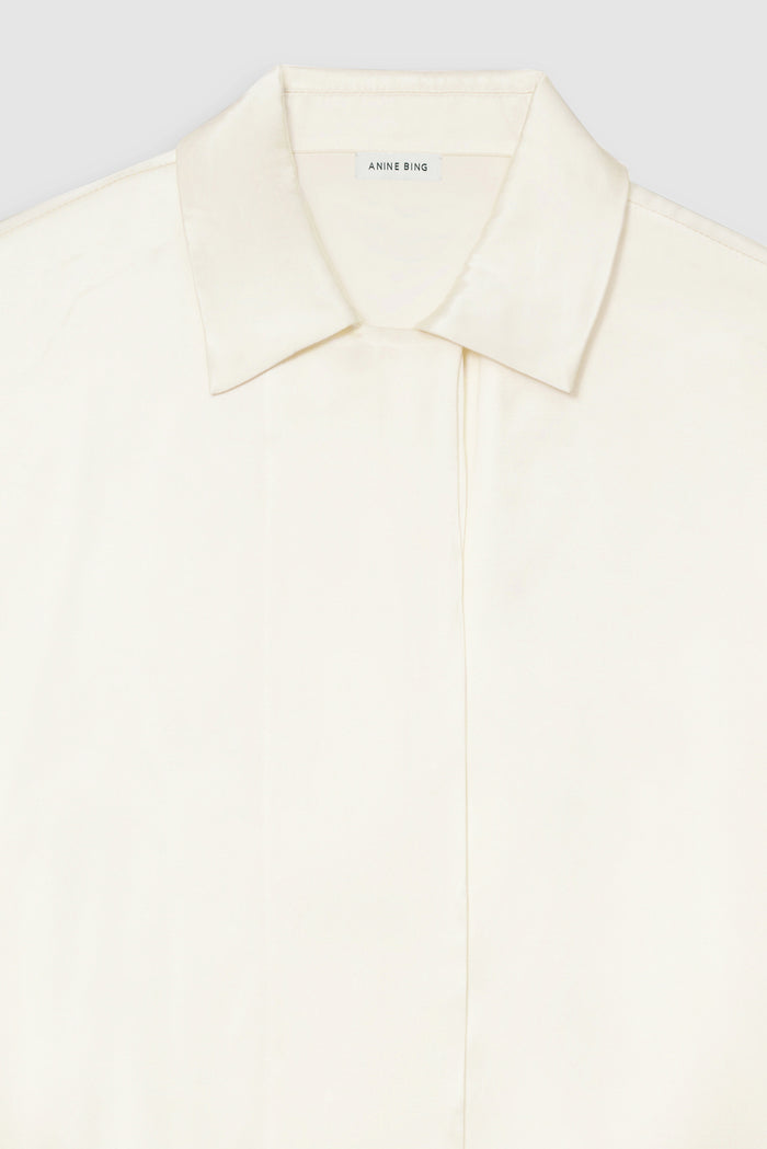 ANINE BING Julia Shirt - Ivory - Detail View