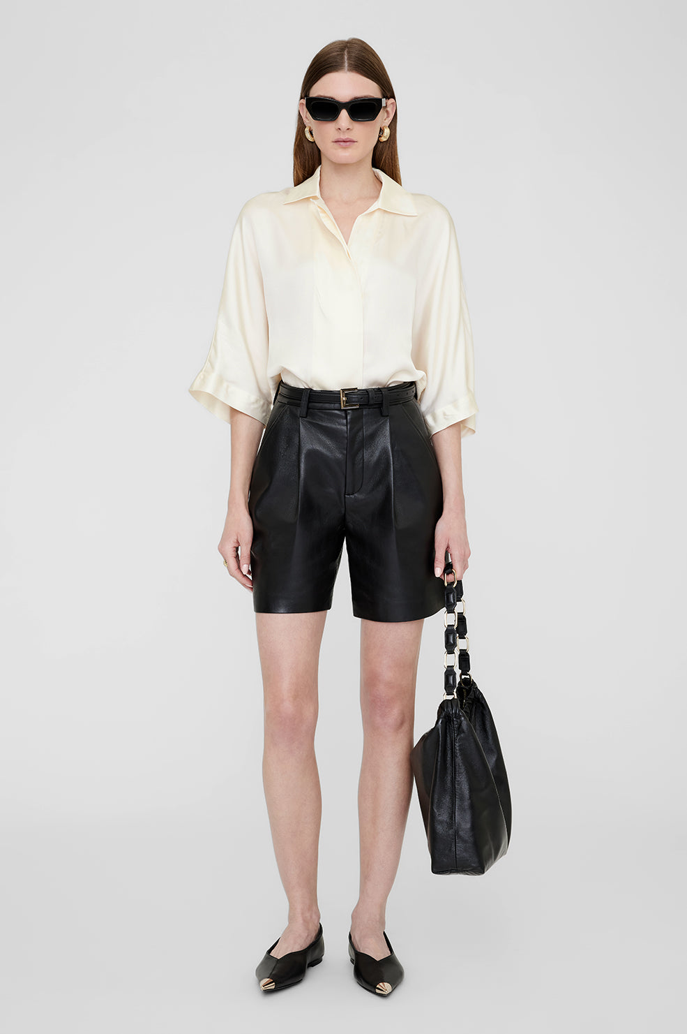 ANINE BING Julia Shirt - Ivory - On Model Front Second Image
