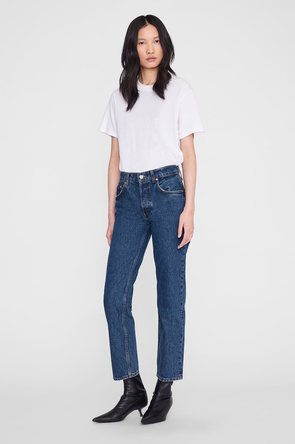 ANINE BING Kate Jean - Clean Indigo - on model front