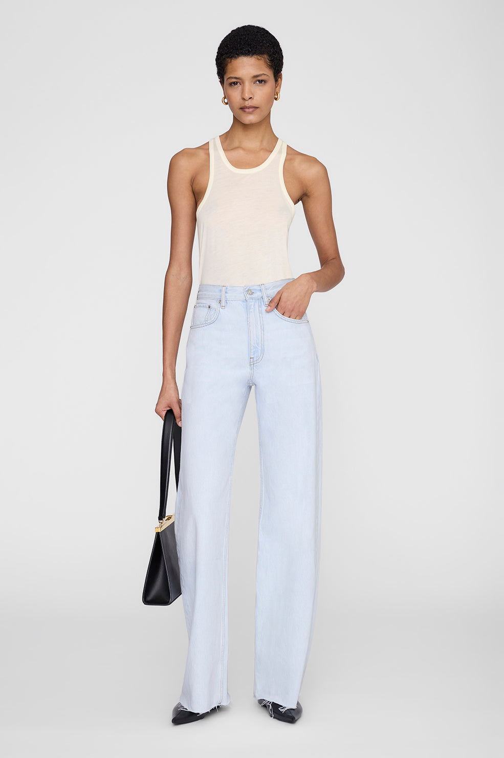 ANINE BING Lewis Jean - Lucid Blue - on model front