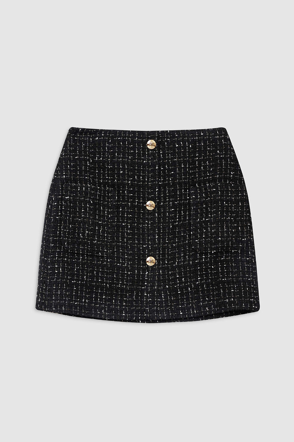 ANINE BING Mateo Skirt Black And White Tweed ANINE BING EU