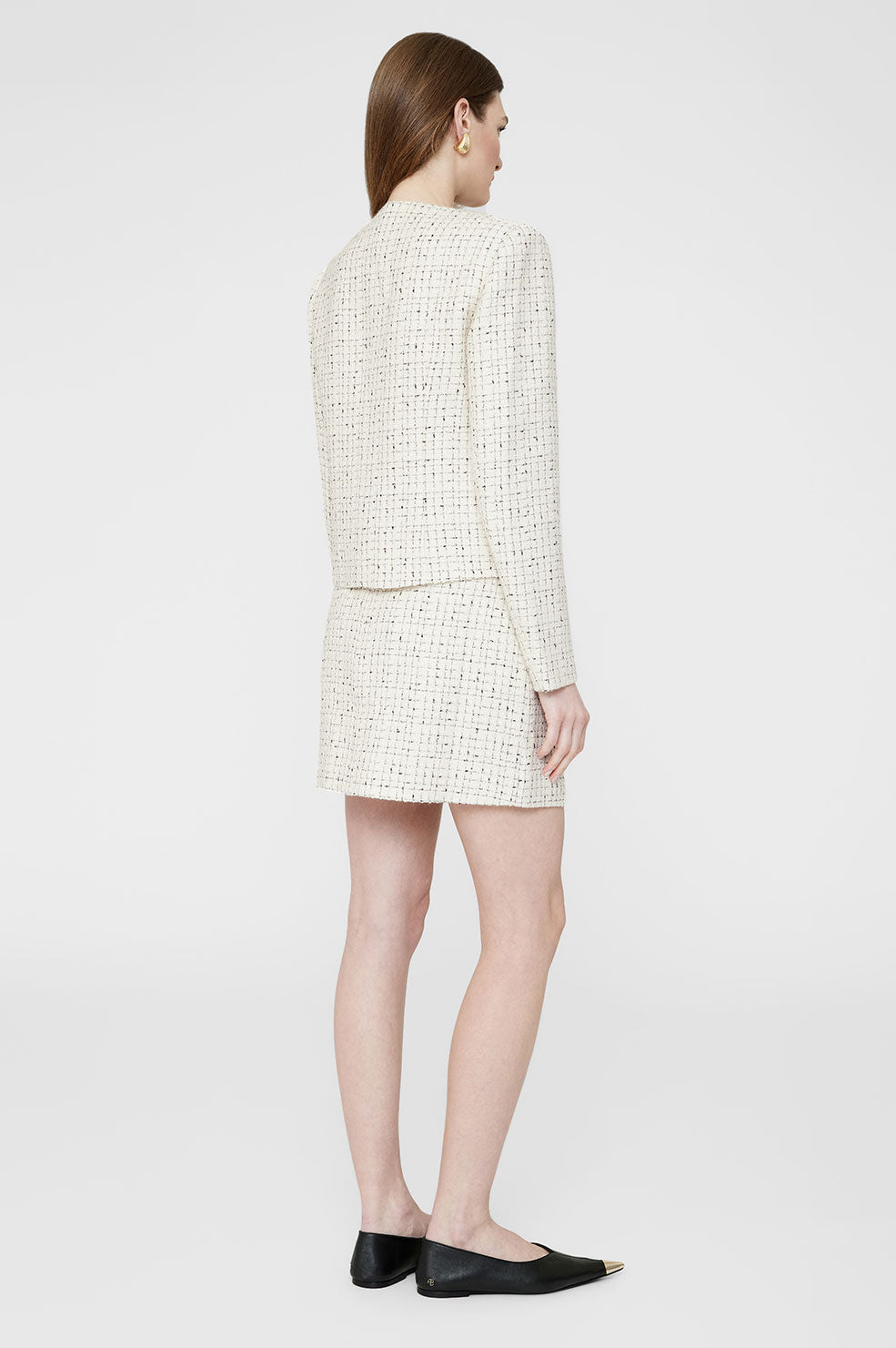 ANINE BING Mateo Skirt Cream And Black Tweed ANINE BING EU