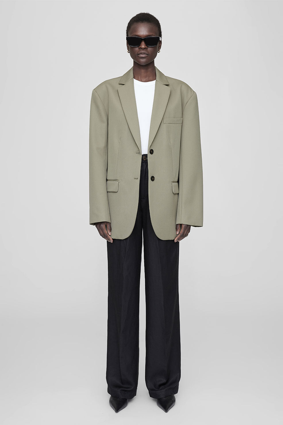 ANINE BING Quinn Blazer - Green Khaki