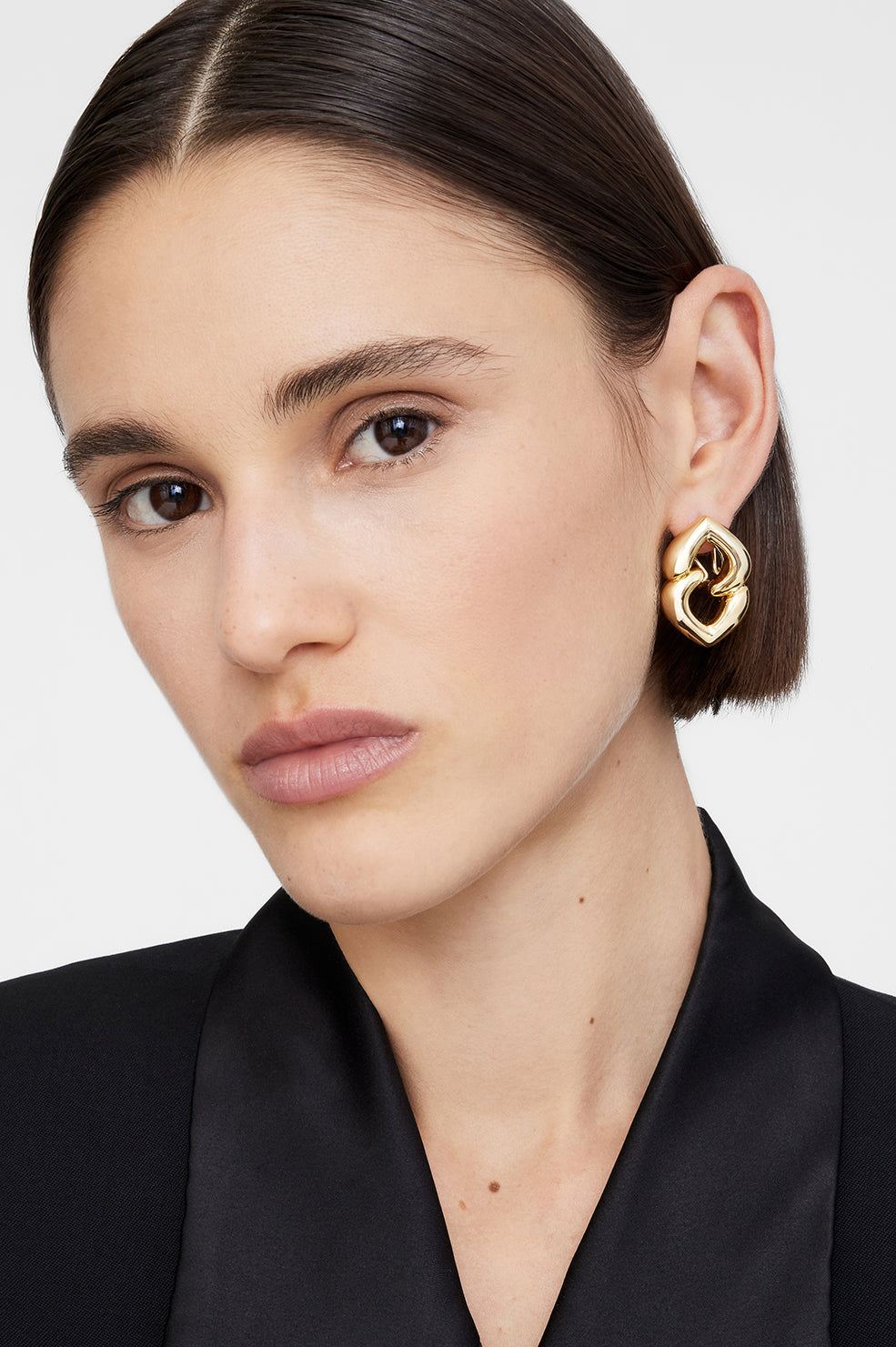 ANINE BING Abstract Heart Earrings - Gold