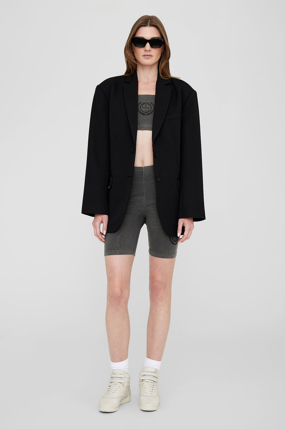 Reebok x ANINE BING Freestyle Hi Shoes - Bone White View 2