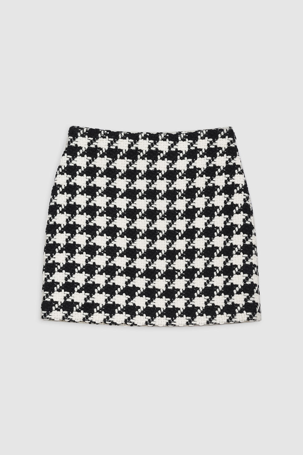 ANINE BING Ada Skirt - Black And White Houndstooth - Front View