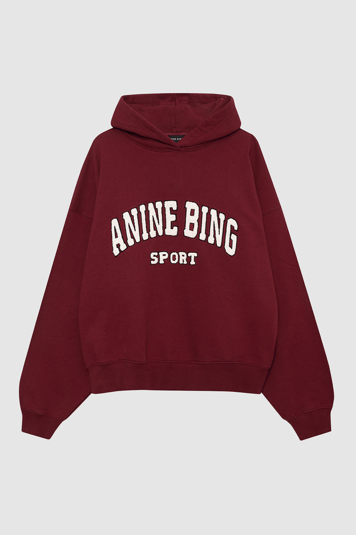 ANINE BING Alec Hoodie Sport - Cabernet 