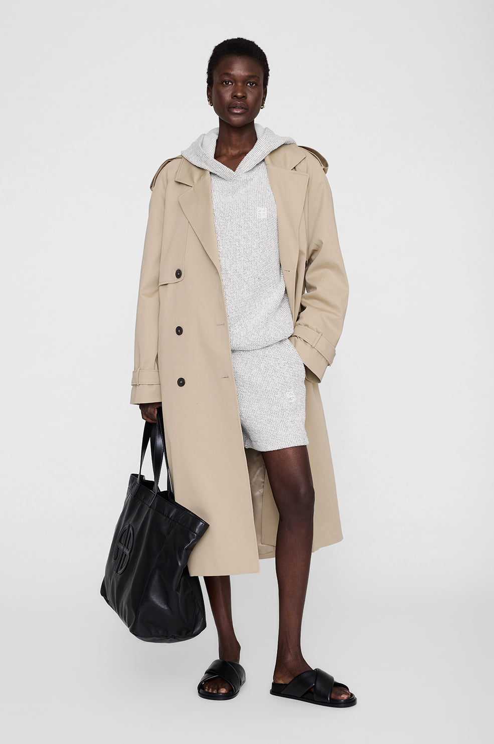 Alec Hoodie Framed Monogram - Ivory And Black View 2