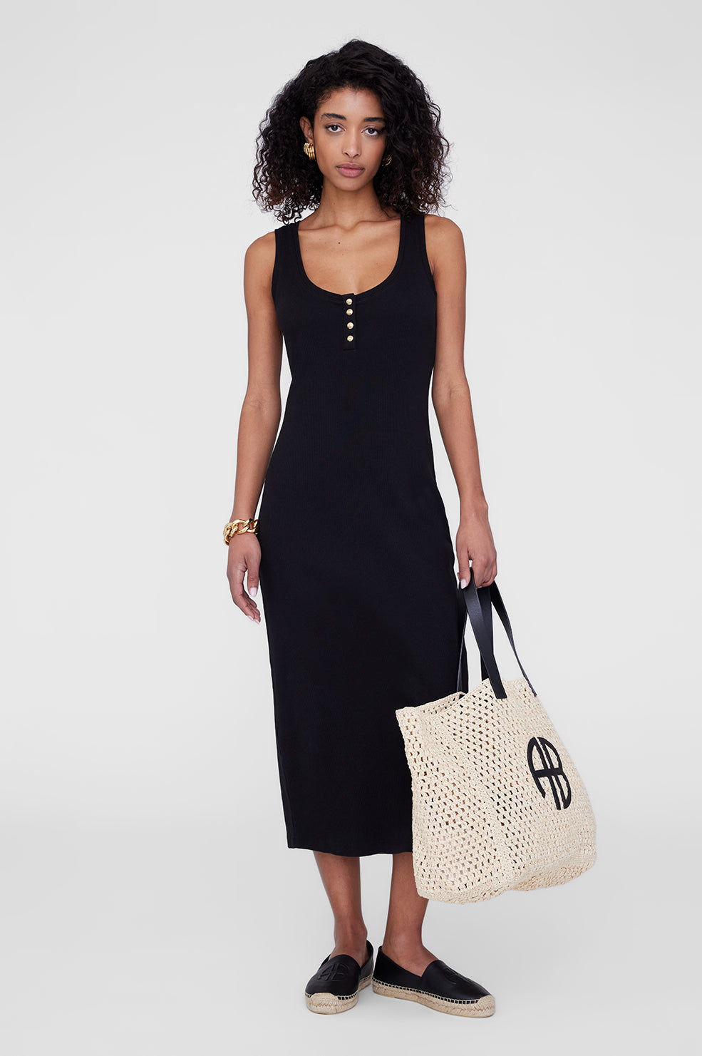 Alessia Tank Midi Dress - Black