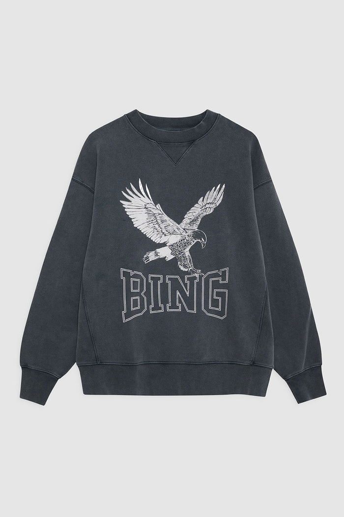 ANINE BING Alto Sweatshirt Retro Eagle - Washed Black