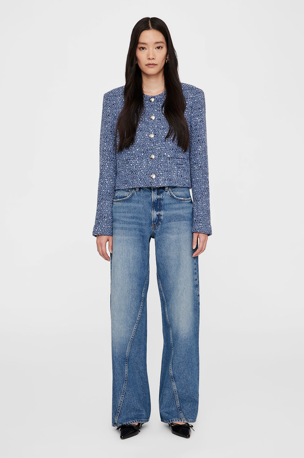 Amber Jacket - Blue Tweed View 5