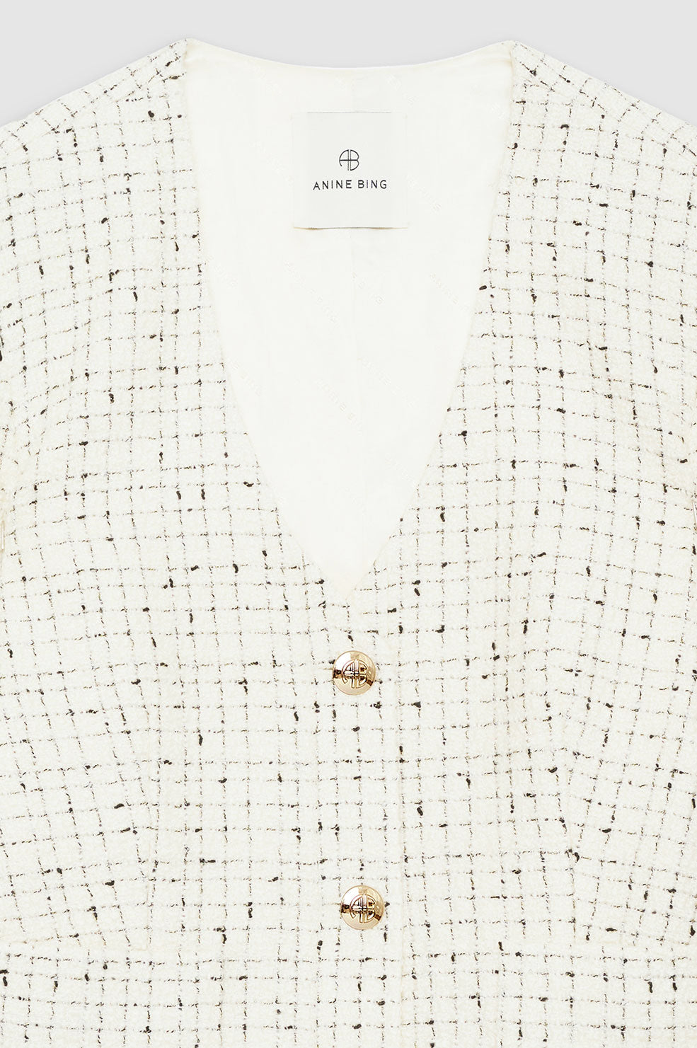 Anitta Jacket - Cream And Black Tweed View 4