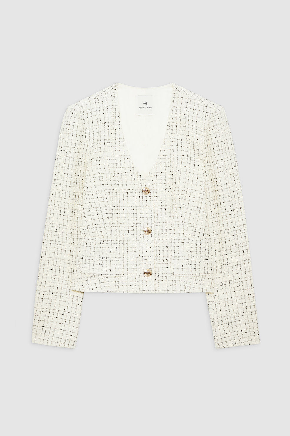 Anitta Jacket - Cream And Black Tweed View 3