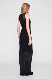 ANINE BING Arie Long Dress - Black - on model back