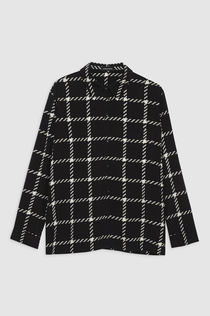 ANINE BING Aspen Shirt - Black And White Plaid