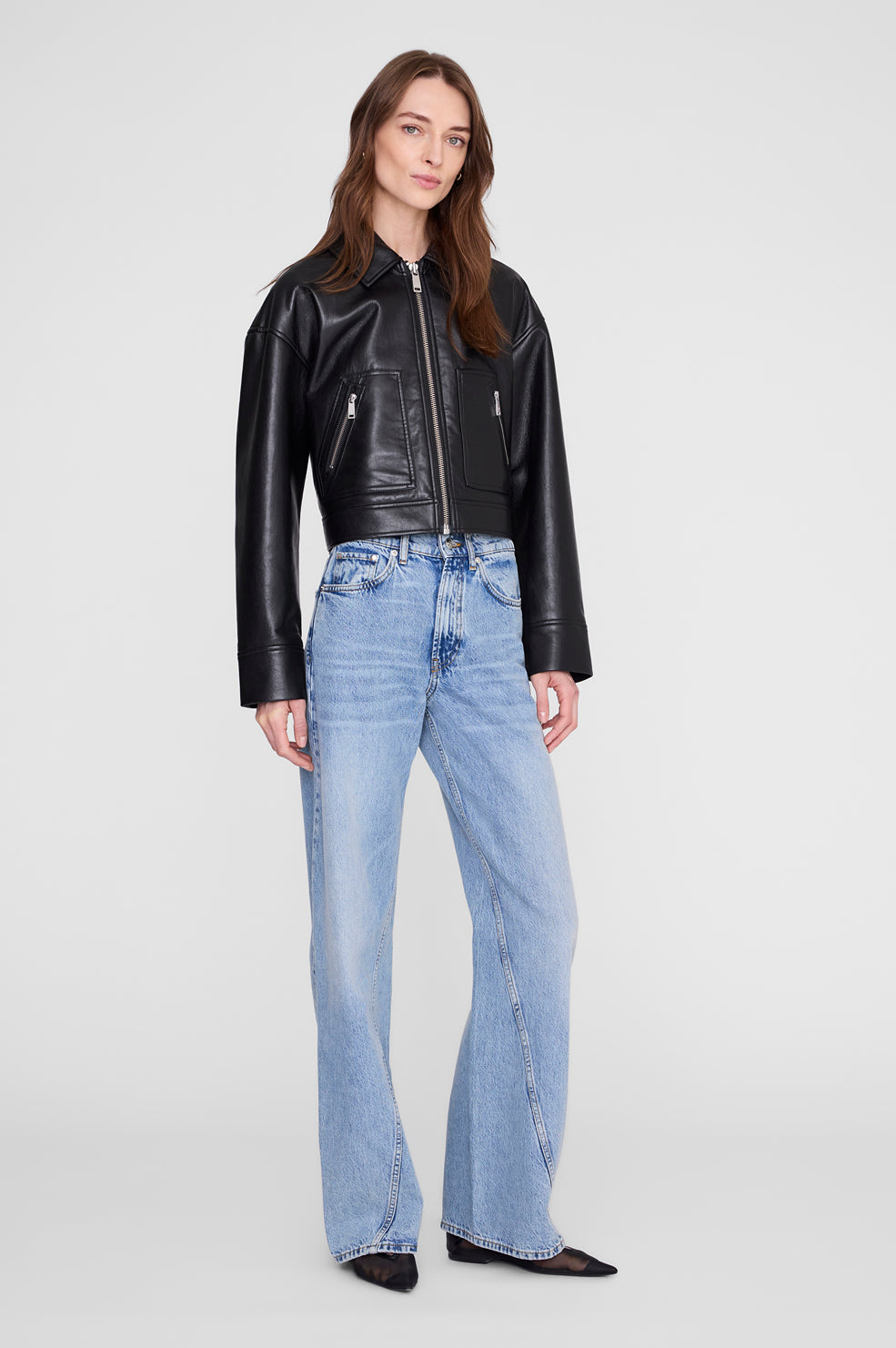 Assan Jacket - Black Recycled Leather View 2