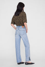 ANINE BING Avi Tee - Black And Brown Leopard - on model back