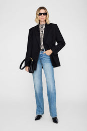 ANINE BING Avi Tee - Washed Python - on model front second image