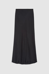 ANINE BING Bar Silk Skirt - Black - Front View