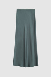 ANINE BING Bar Silk Skirt - Dark Sage 