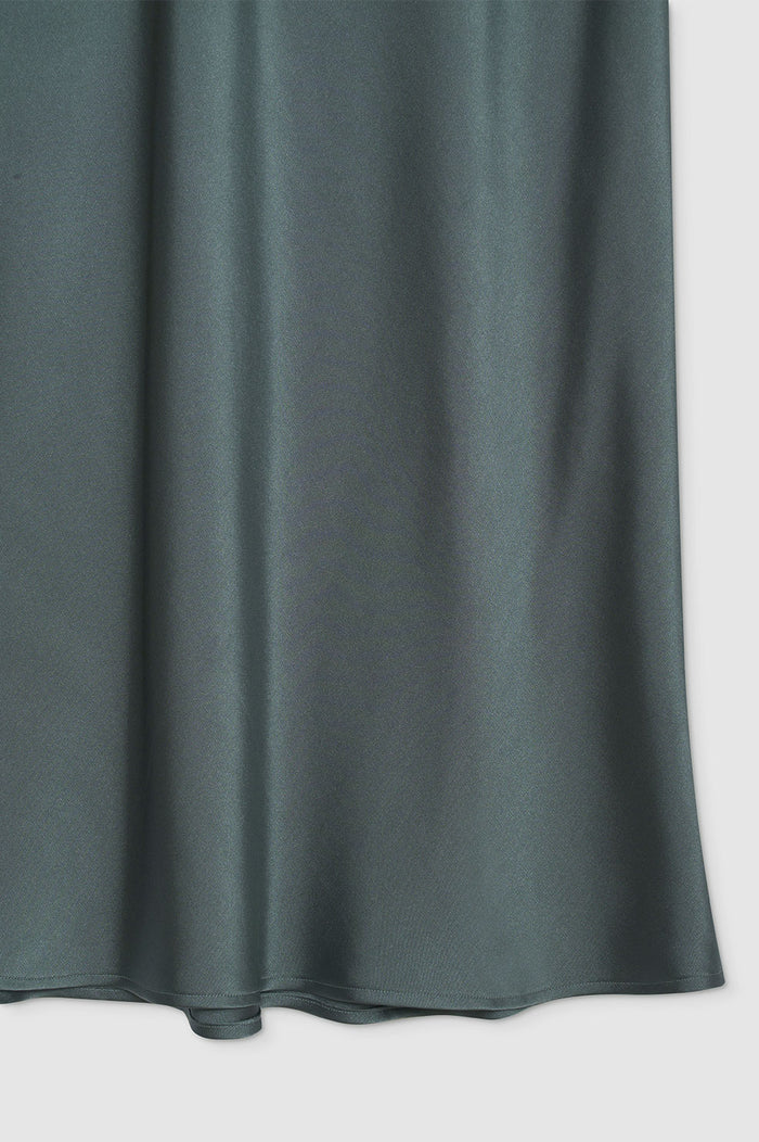 ANINE BING Bar Silk Skirt - Dark Sage