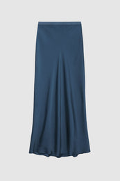 Bar Silk Skirt - Navy