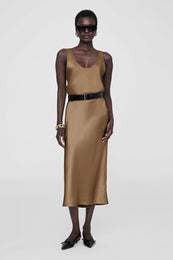 ANINE BING Bar Silk Skirt - Sepia