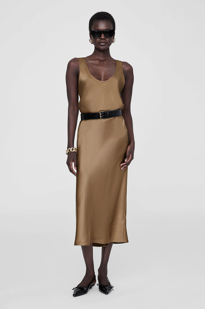 ANINE BING Bar Silk Skirt - Sepia