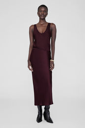 ANINE BING Bar Silk Skirt - Bordeaux