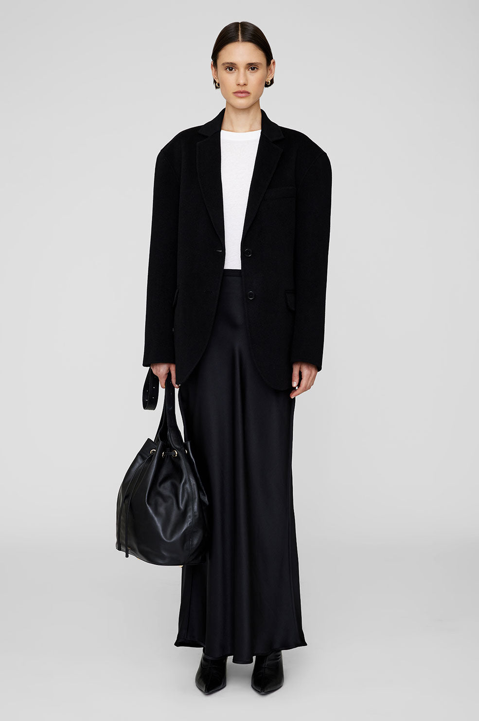 Bar Silk Maxi Skirt - Black View 5