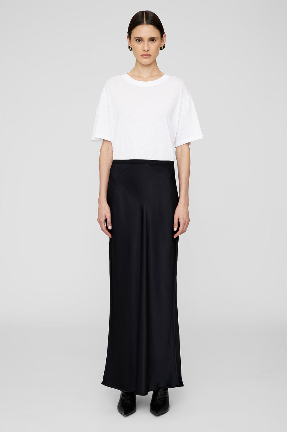 ANINE BING Bar Silk Maxi Skirt - Black