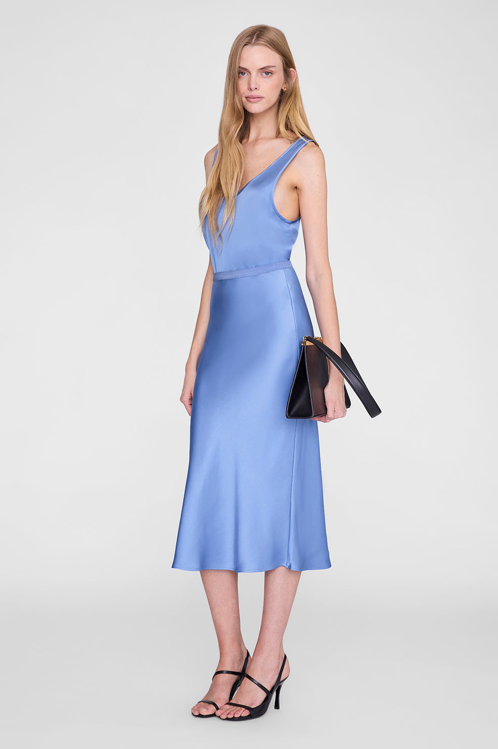 Bar Silk Skirt - Storm Blue View 1