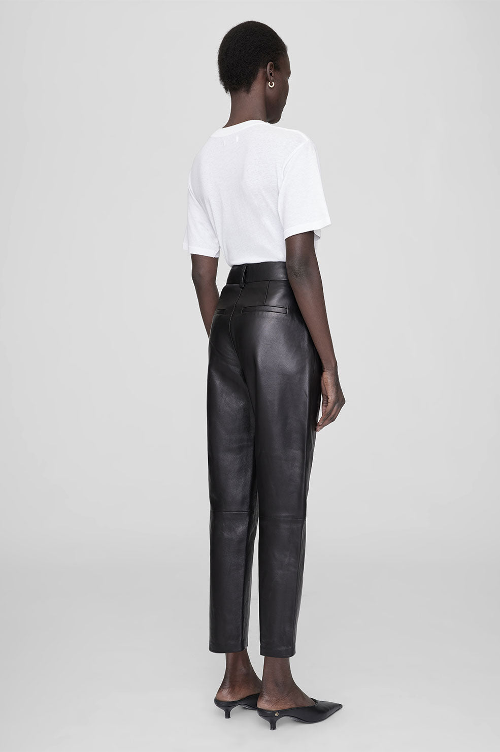 ANINE BING Becky Leather Trouser - Black