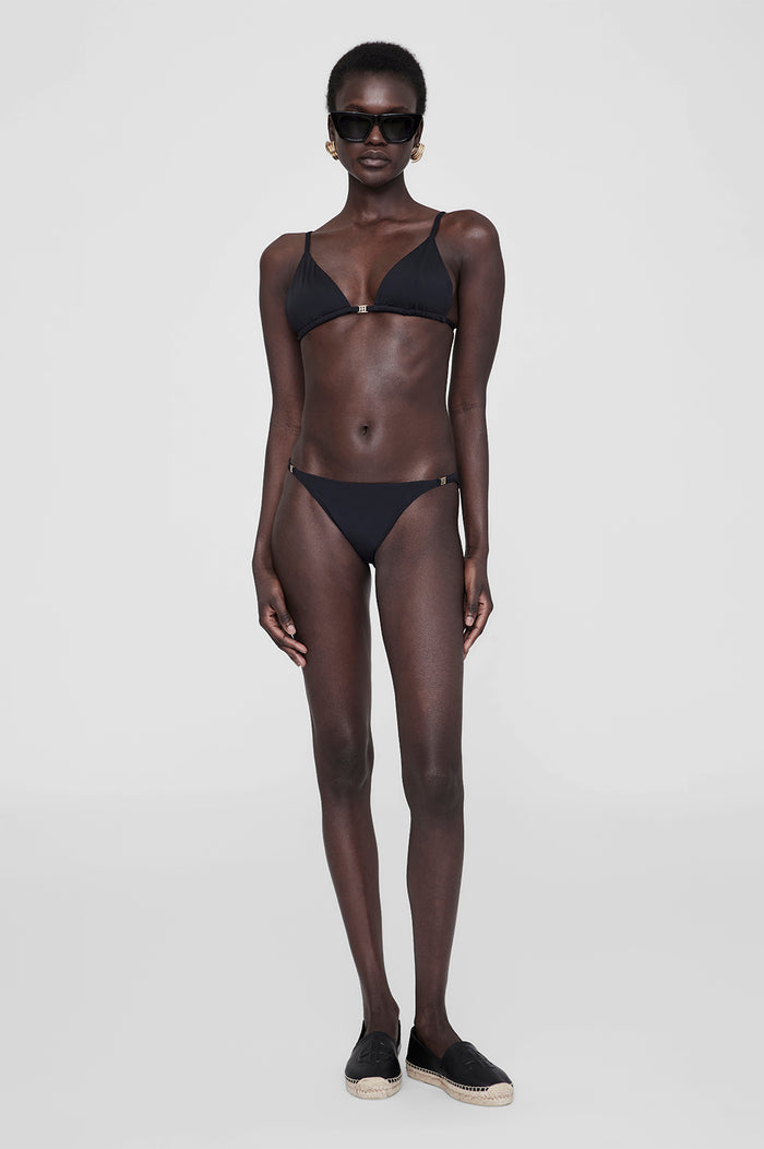 ANINE BING Bellamy Bikini Bottom - Black - On Model Front