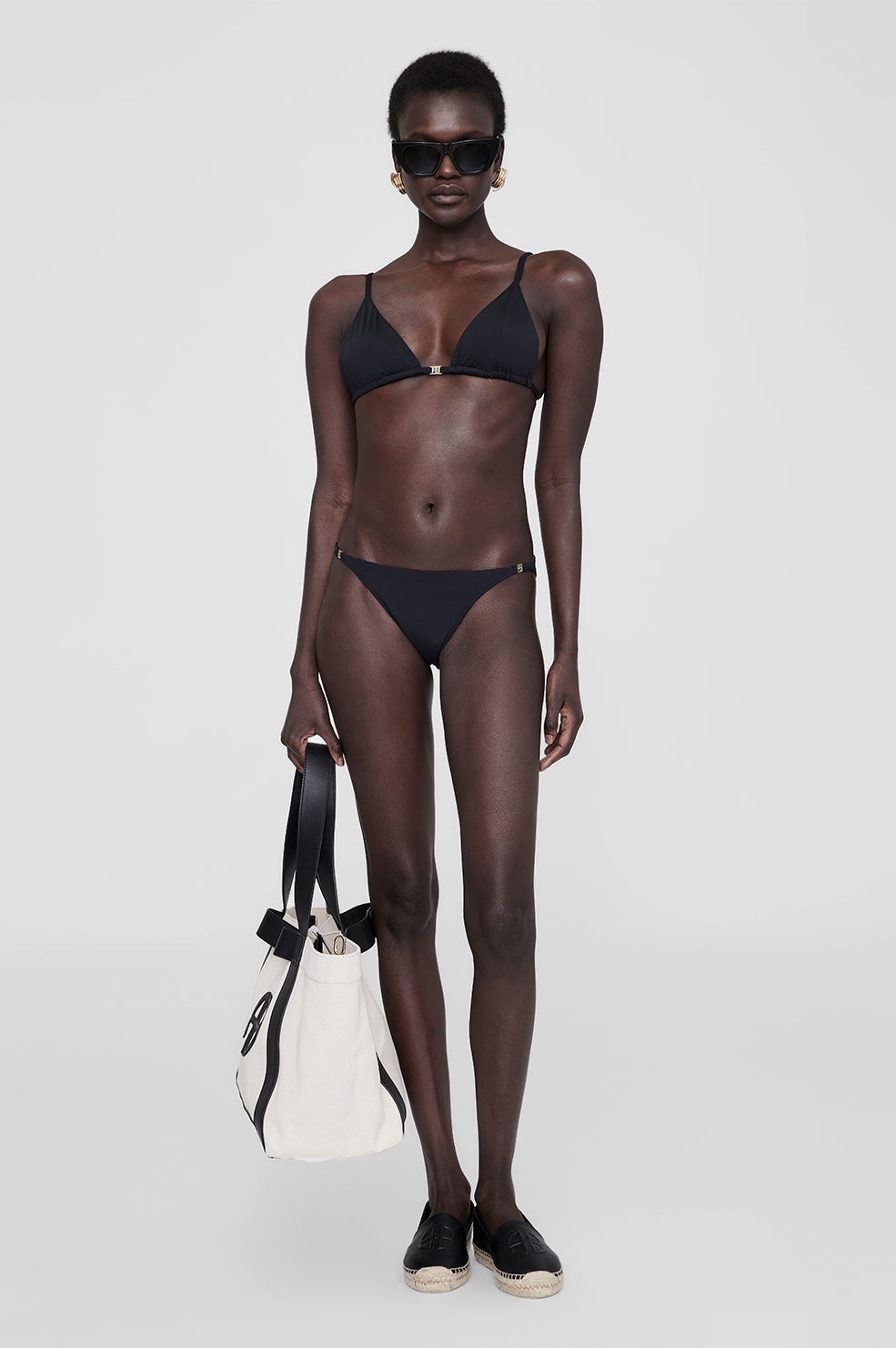 Bellamy Bikini Top - Black And White Stripe View 2