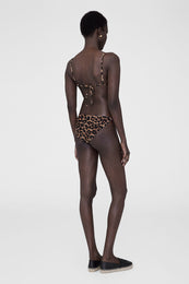 ANINE BING Bellamy Bikini Top - Black And Brown Leopard