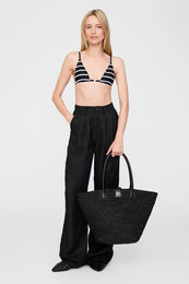 ANINE BING Bellamy Bikini Top - Black And White Stripe
