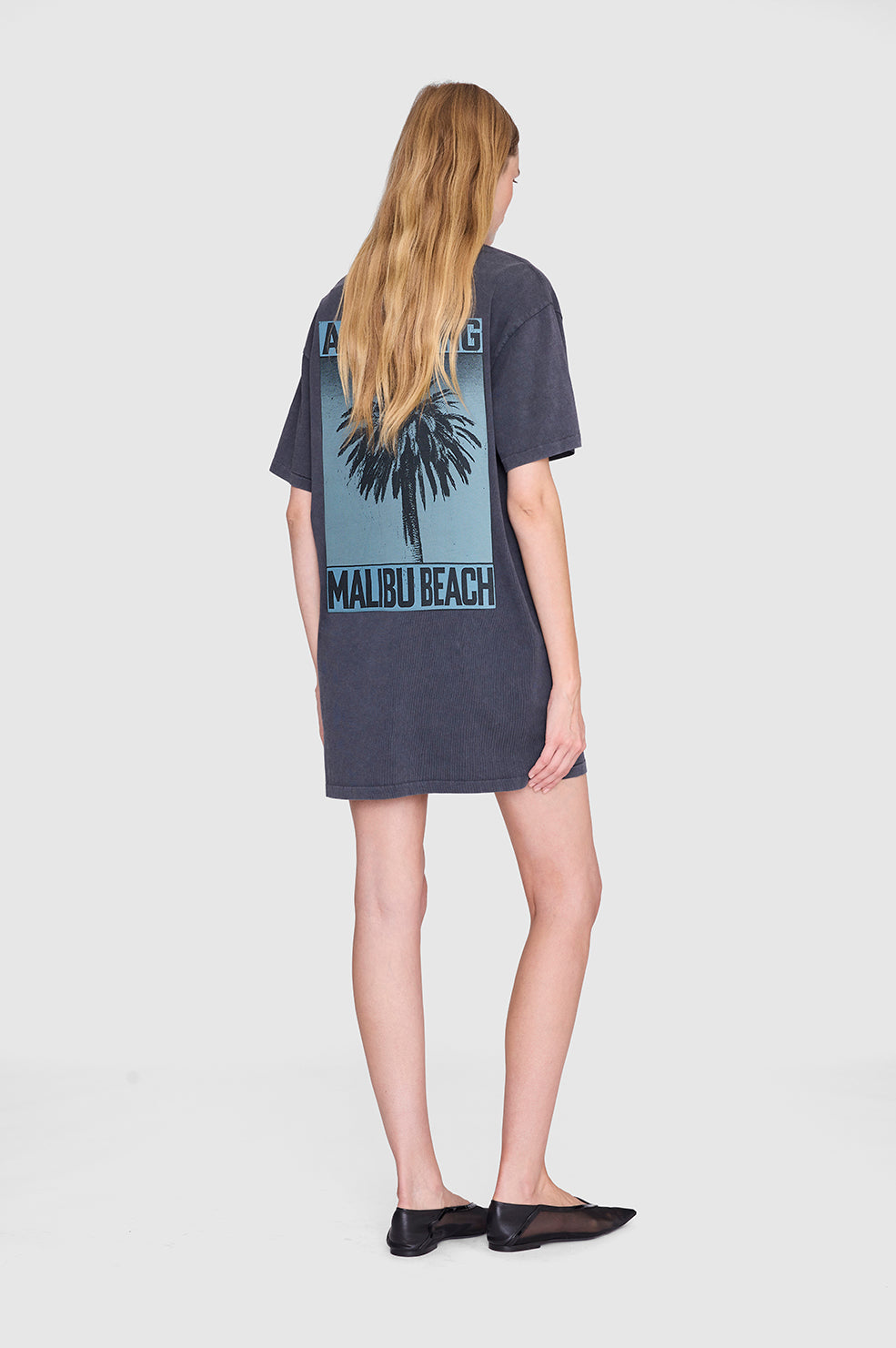 Beth Mini Dress Palm - Washed Black View 2