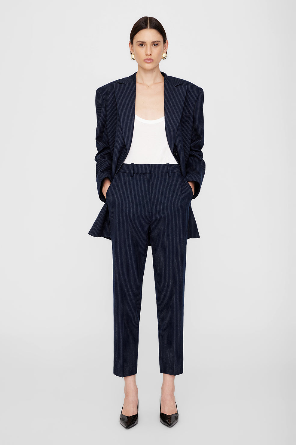 Blaine Trouser - Navy Pinstripe