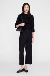 ANINE BING Brice Chino - Black - on model front