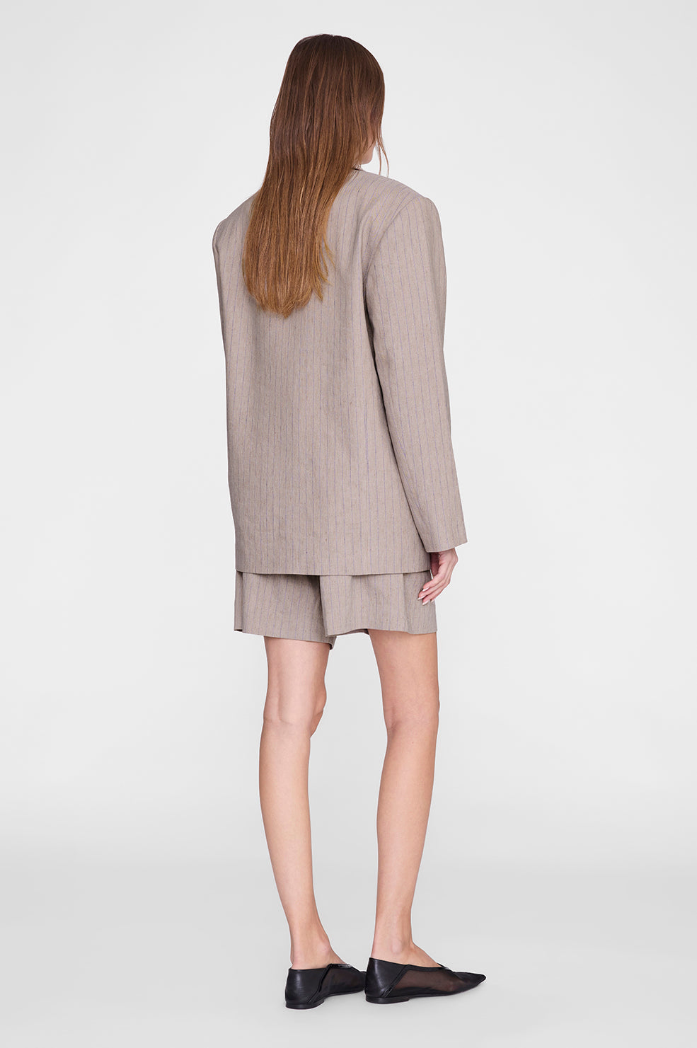 Brice Short - Taupe And Blue Pinstripe View 5