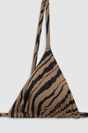 ANINE BING Brielle Bikini Top - Tiger Shell Print