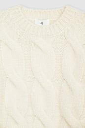 ANINE BING Brittany Sweater - Ivory Cable Stitch