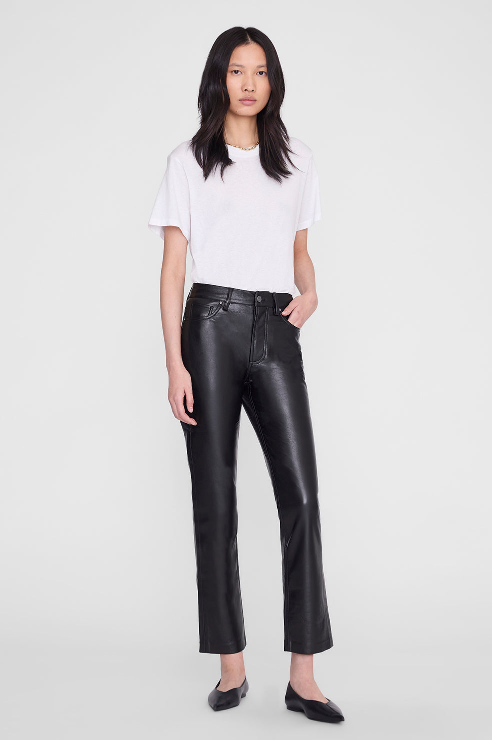 Bruno Pant - Black Recycled Leather View 1