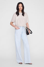 ANINE BING Cade Tee Anine Bing - Washed White Leopard - on model front